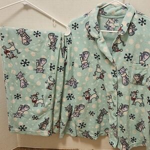 Pinkk cat pajama set